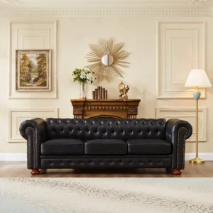 Sofa Tamu Chesterfield Minimalis Kain Oscar