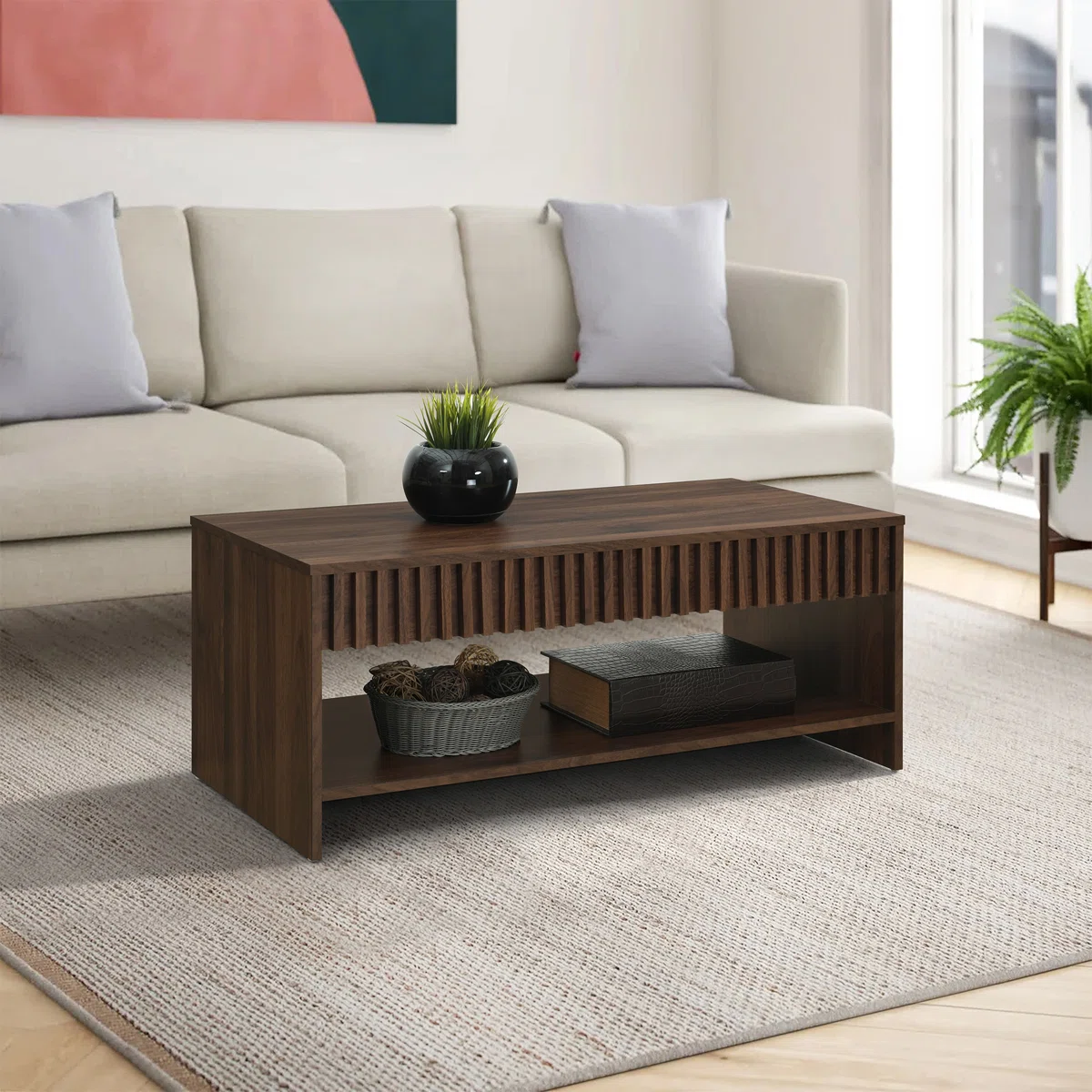 Irwin Meja Tamu Kayu Jati Modern Minimalis